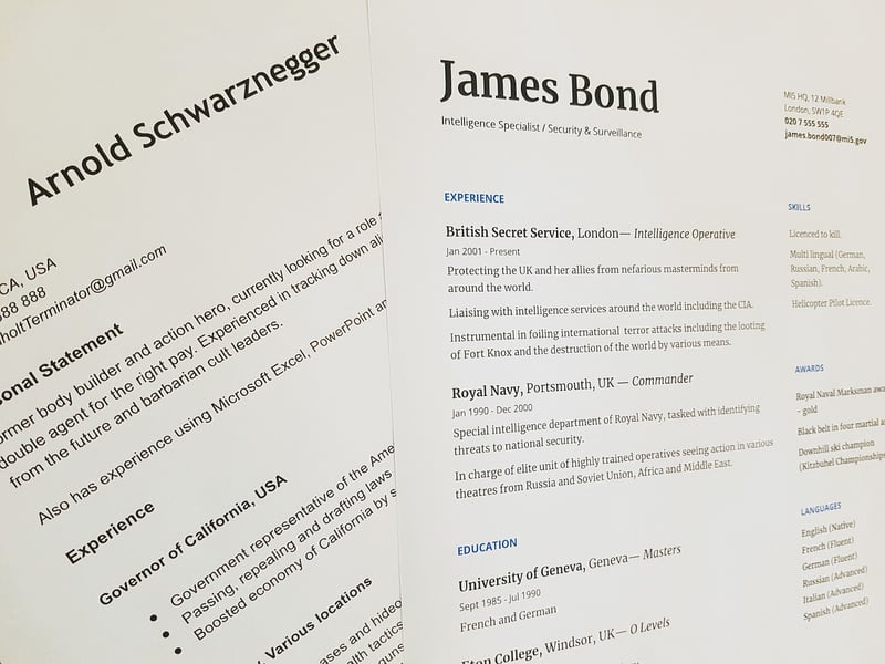 CV and Resume